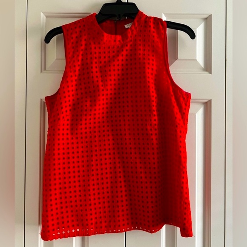 J Crew Factory Sleeveless Red Blouse Size 6